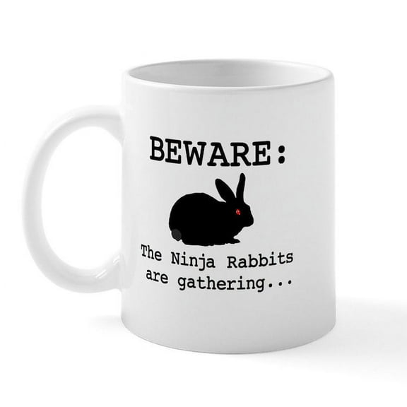 CafePress - Ninja Rabbits Mug - 11 oz Ceramic Mug - Novelty Coffee Tea Cup