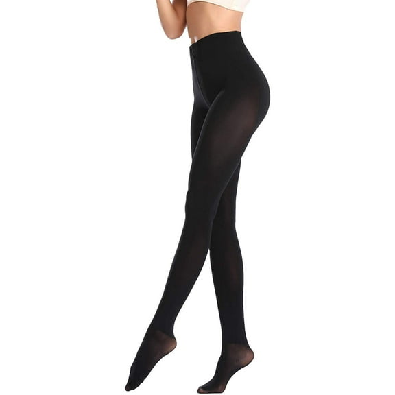 VASLANDA Opaque Control Top Thermal Winter Tights for Women Soft Footed Pantyhose Thick Hosiery