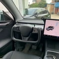 thumbnail image 3 of Volant avec Fonction de Chauffage, Style Course Nappa Cuir, Volant de Voiture pour Modèle Y 2021-2024, 3 of 8