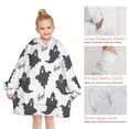thumbnail image 6 of Halloween Black Ghosts with Boo Blanket Hoodies for Kids 6-13YR Oversize Wearable Blanket Hoodies for Boys Girls Teens, 6 of 7