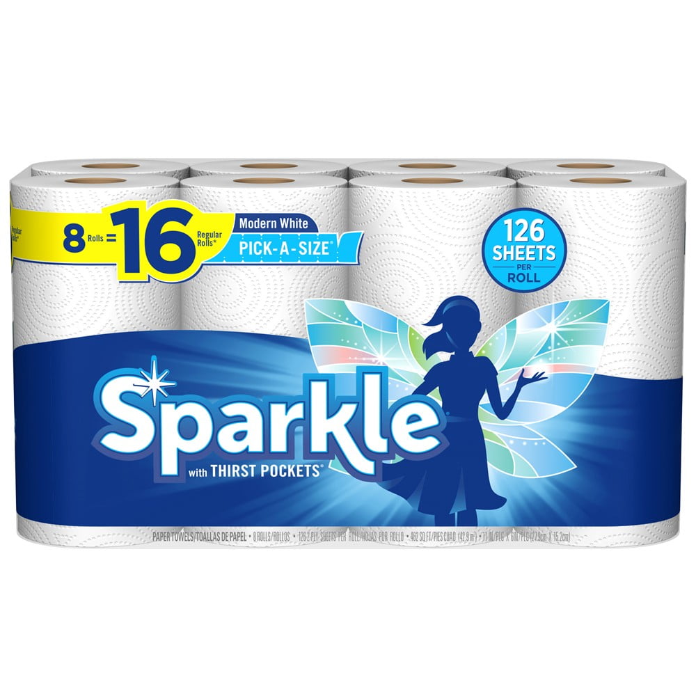 sparkle pick-a-size paper towels 8 double rolls