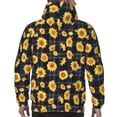 thumbnail image 3 of Bingfone Royal Blue Plaid Sunflower Men's Drawstring Hoodie Long Sleeve Pocket Sweatshirts-4X-Large, 3 of 6
