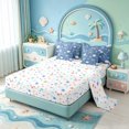 thumbnail image 3 of Manfei 3D Cartoon Shell Print 7-Piece Twin Bedding,Ribbon Dreamy Bowtie Bedding Comforter Set,Colorful Stars Reversible, 3 of 7