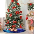thumbnail image 4 of FMSHPON Valentine's Day Blue Rose Romance Xmas Christmas Tree Skirt Stand Mat for Holiday Party Decoration Indoor Outdoor 48 inches, 4 of 6