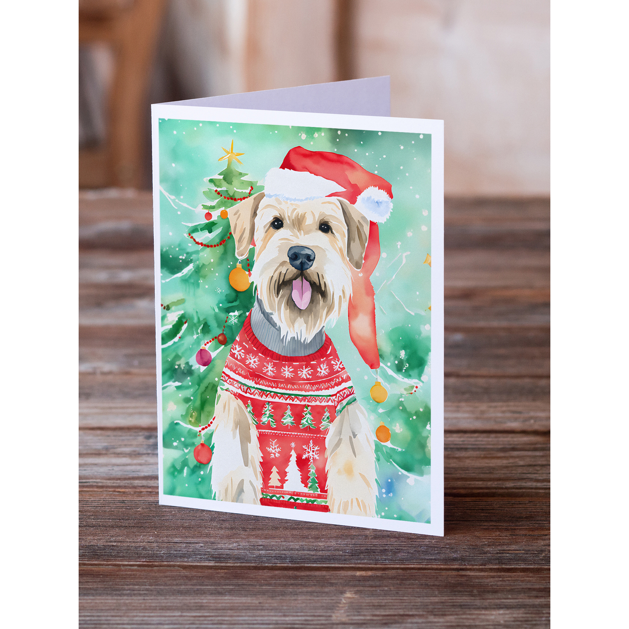 Wheaten Terrier Christmas Greeting Cards Pack of 8 7 in x 5 in