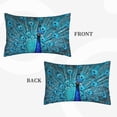 thumbnail image 2 of Daiia Beautiful Blue Peacock Bedding Waterproof Pillow Protector Zippered Queen – Bed Bug Proof Pillow Encasement-14"x20", 2 of 6