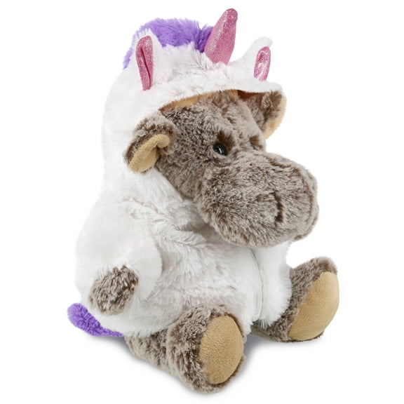 DolliBu Sitting Brown Moose Unicorn Plush Stuffed Animal Toy - Super Soft Moosecorn Dress Up with Removable Plush Unicorn Outfit, Cute Fantasy Wildlife Gift - 11 Inches