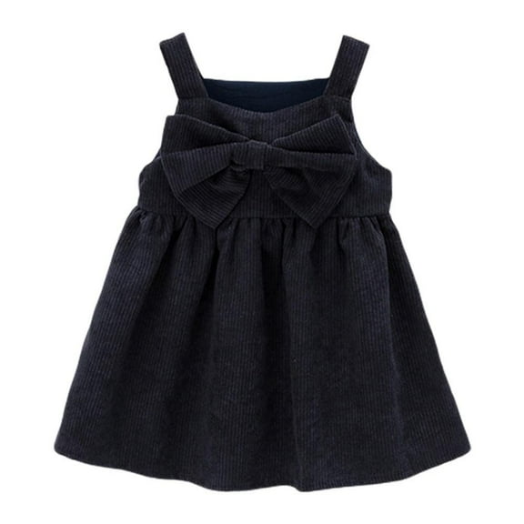 Baywell Toddler Kids Baby Girl Bow Corduroy Overall Dress Clothes Ruffle Overalls Cute Bowknot Suspender Dress Clothing 2-8T