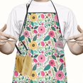thumbnail image 2 of Pioneer Flower Floral Print Pattern Apron-Garden Aprons for Women with Pockets-Cotton Linen Waterproof Kitchen Cooking Gardening Aprons Adjustable for Kitchen,Cooking,BBQ and Salon 33x27 Inch, 2 of 7