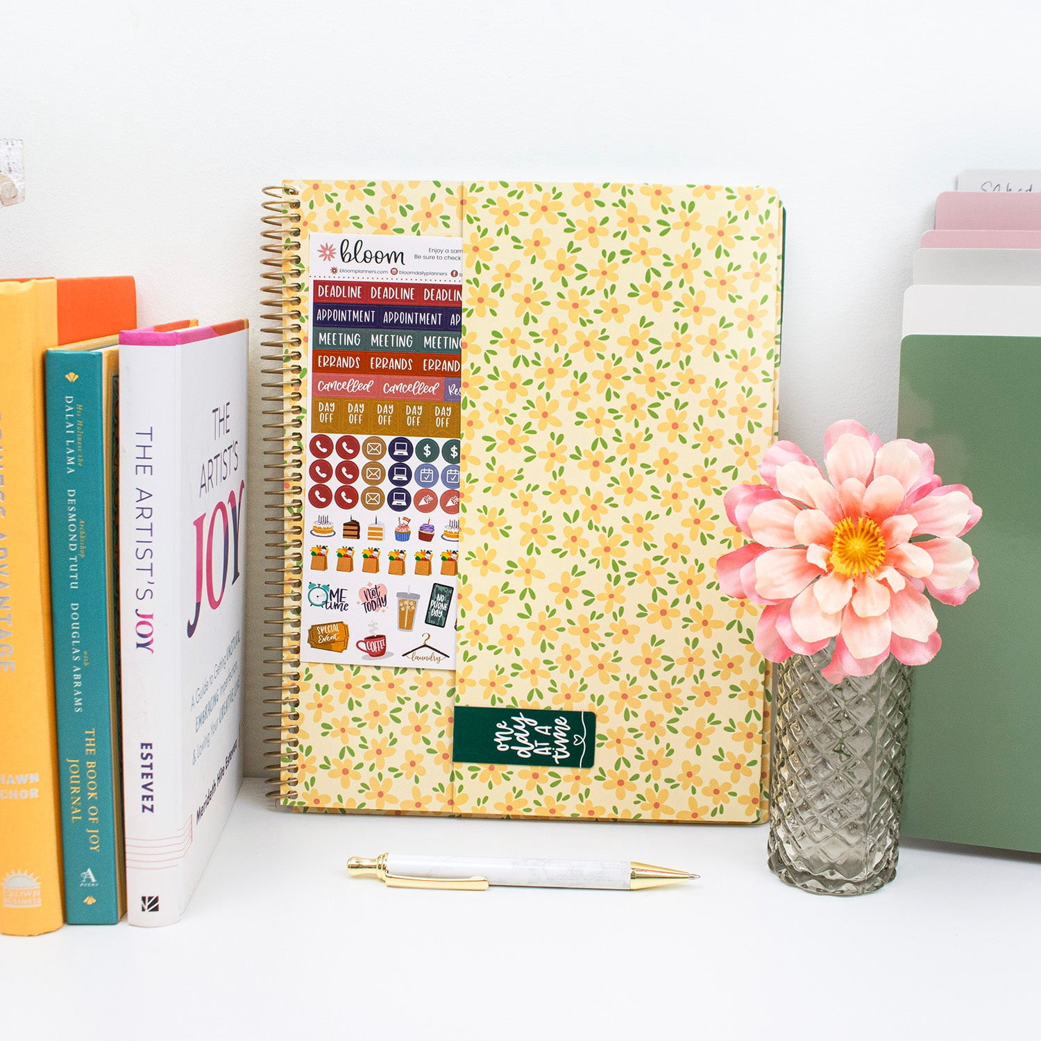 bloom daily planners 2026-2027 Academic Planner, 13 Month Monthly & Weekly, 8.5" x 11" Soft Cover, Stickers Included, Butter Yellow Daisies