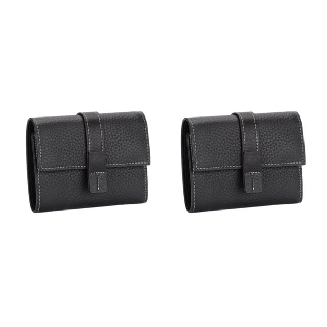Monedero de cuero para mujer Sonducket triple pliegue Negro 2Conjunto