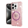 thumbnail image 2 of Designed for Apple iPhone 14 Pro Max Magnetic Ring Circle Glitter Bling Sparkle 3in1 Hybrid [Compatible with Magsafe] Clear Shockproof Phone Case Cover [Clear], 2 of 2