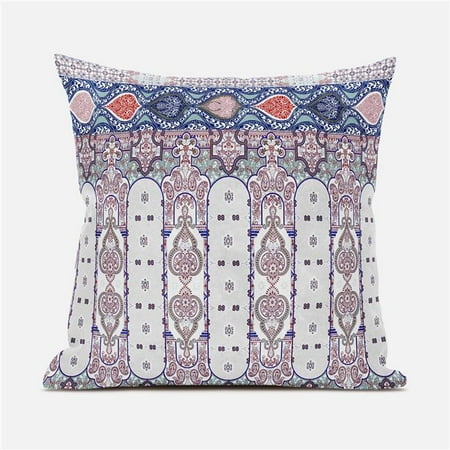 

Amrita Sen Designs CAPL833FSDS-ZP-20x20 20 x 20 in. Taj Garden Columns Duo Suede Zippered Pillow with Insert - Beige Blue & Red