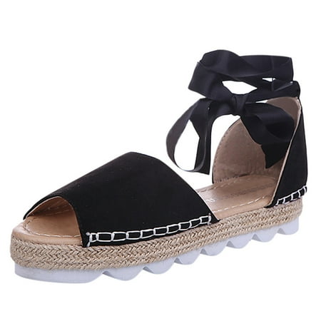 

f21 Women s Lace Up Ankle Strap Espadrilles Platform Wedges Sandal Open Toe Sandals