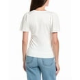 thumbnail image 2 of T Tahari womens  Pointelle V-neck Top, xs, White, 2 of 3