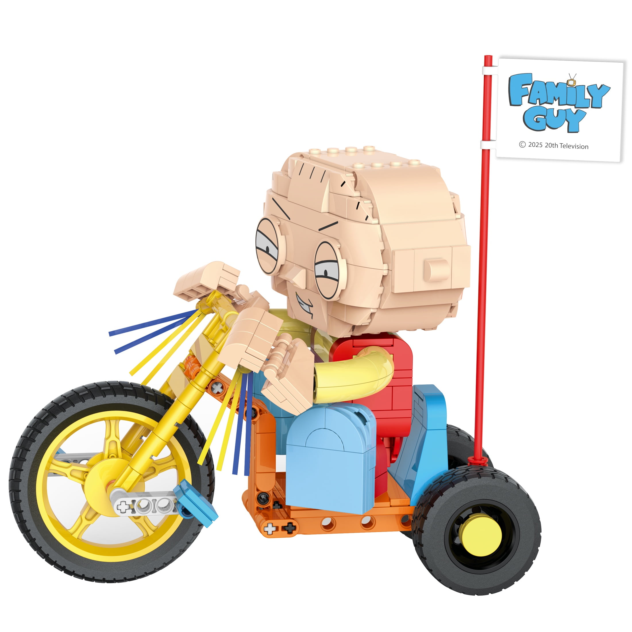 Brickcraft Family Guy Stewie on Trike Building Kit (429-Plastic Piece Set), Family Guy Collectible, TV Show Memorabilia, Gift For Fans Ages 8+