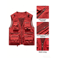 thumbnail image 2 of Busydd Plus Size Men's Outerwear Vests Comfy Zipper Sleeveless Outdoor Hiking Cargo Vest for Men Casual Solid Color Multi-Pockets Sport Coats for Men M, 2 of 5