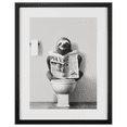 thumbnail image 1 of Bouclair Paresseux Blanc et Noir Lisant Art Encadré 15,7 X 19,7 Po (40 X 50 cm), 1 of 3
