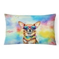 thumbnail image 5 of Border Collie Hippie Dawg Fabric Decorative Pillow 12 in x 16 in, 5 of 65