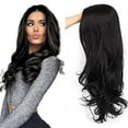 thumbnail image 1 of Fiudx Peluca Negra, Pieza Larga de Cabello Sintético, Estilo Resistente Al Calor de Alta Densidad, Peluca Completa para Disfraces, Fiestas de Disfraces, Accesorio para Mujer, Incluye Redecilla., 1 of 5
