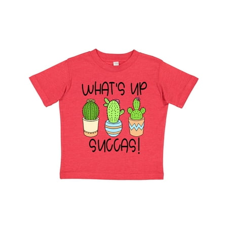 

Inktastic What s Up Succas Funny Cacti Plants Gift Toddler Boy or Toddler Girl T-Shirt