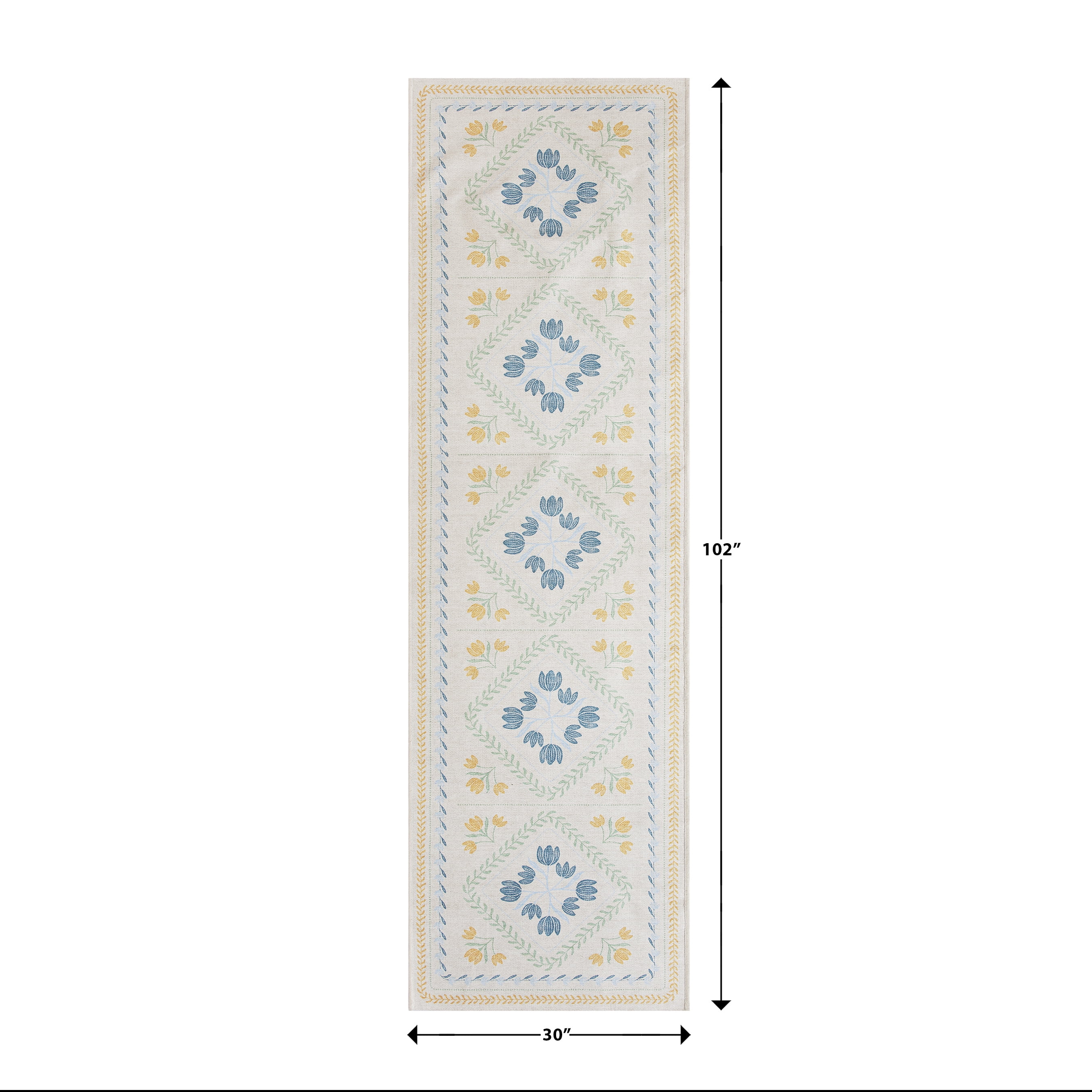 Better Homes & Gardens Blue & Yellow Soliel Floral 30" x 102" Runner Rug