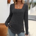 thumbnail image 3 of MeetoTime Fall Long Sleeve Ribbed Tunic Tops for Women Stretch Slim Square Neck Knit Sweater Pullover, 3 of 4