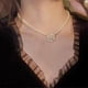 thumbnail image 2 of Vintage Pearl Flower Necklace Chain Pearl Beaded Choker Necklace White Flower Pendant Necklace Simulated Pearl Chain Necklace Jewelry for Women and Gi, 2 of 4