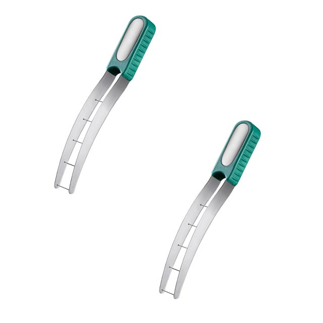 Oleegame 2PC Vegetable Peeler Stainless Steel Watermelon Cutter Slicer Stainless Watermelon Cube Cutter Quickly Watermelon Fun Fruit Melon Cutter For Kitchen Gadget Green