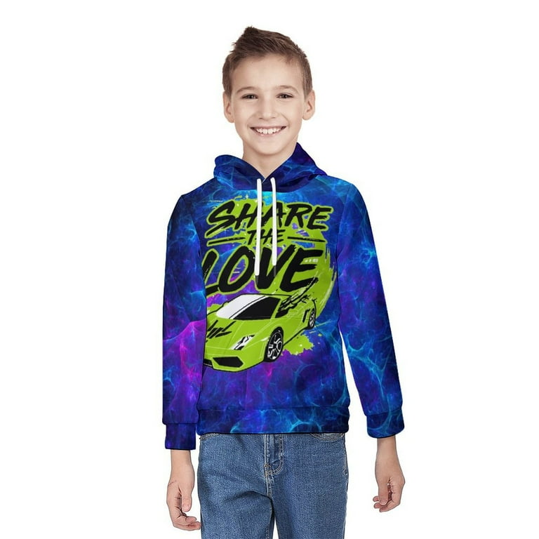 Share The Love Hoodie for Boys Girls Novelty 3D Print Pullover Hooded for Kids Fashion Lightweight Sweatshirt Long Sleeve Hoodies with Pocket S XL Walmart