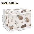 thumbnail image 5 of Yayeee Collapsible Storage Bin with Lid Fabric Closet Decorative Basket with Handles, Light Gray Bears, 5 of 7