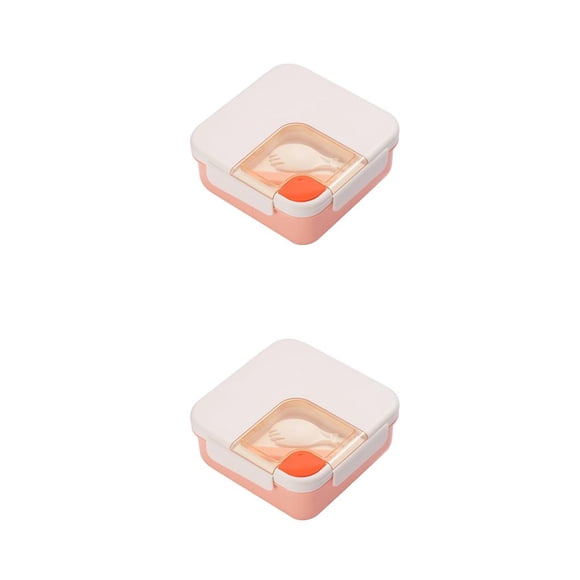 Advancent Compartimentos para fiambrera, contenedor de alimentos para microondas, a prueba de fugas, reutilizable, con cierre, para acampar, Rosado 2piezas