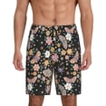 thumbnail image 1 of Fotbe Floral Insects Pantalones Cortos de Pijama para Hombre, Ropa de Dormir, Pantalones de Pijama Cortos para Hombre-XX-Large, 1 of 6