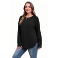 thumbnail image 4 of Ronuti Lightweight Sweatshirt for Women Fall Long Sleeve Shirts Fashion Casual Crew Neck Pullover Tops, 4 of 10