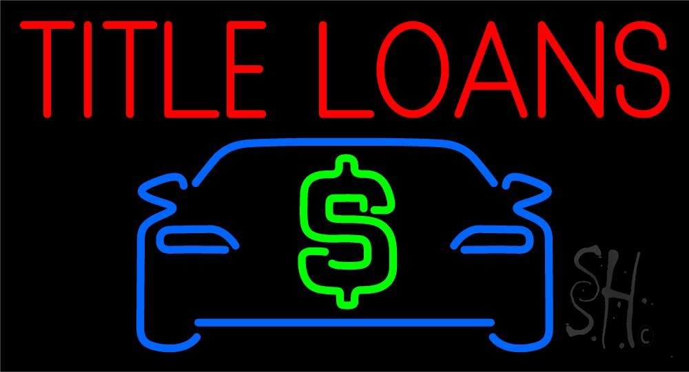 Auto Red Title Loans Car Logo LED Neon Sign 20 x 37 inches, Clear