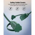 thumbnail image 6 of DEWENWILS 12 FT (3+3+3+3) Outdoor Extension Cord for Outside Halloween Christmas Lights Landscape lighting Decoration, 3 Outlets with Safety Cover, 16 AWG SJTW, 6 of 7
