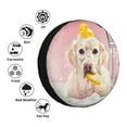thumbnail image 4 of Salouo Dog Sitting In Bathtub With Duck On Head Print Spare Tire Cover 14-17 inch Spare Tire Protector Universal Tough Tire Wheel Cover for Trailer SUV and Truck-16 inch, 4 of 6