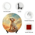 thumbnail image 4 of Wukai Sunshine Golden Cloud Dog Print Decorative Plate for Display,Bone China Decorative Plate, Ceramic Dinner Plate with Stand, Vertical Ceramic Plate-6in, 4 of 6