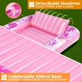 thumbnail image 2 of SLOOSH Inflatable Tanning Pool Lounger Float, 70" x 46" Large Suntan Tub with Pillow, Water Raft Float For Kids & Adults Pink, 2 of 7