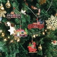 thumbnail image 3 of Biplut Christmas Decoration Cute Sleigh Christmas House Motorhome Car Charms Holiday Decoration 4 Styles Christmas Tree Wooden Hanging Ornaments New Year Gift (Type A), 3 of 13
