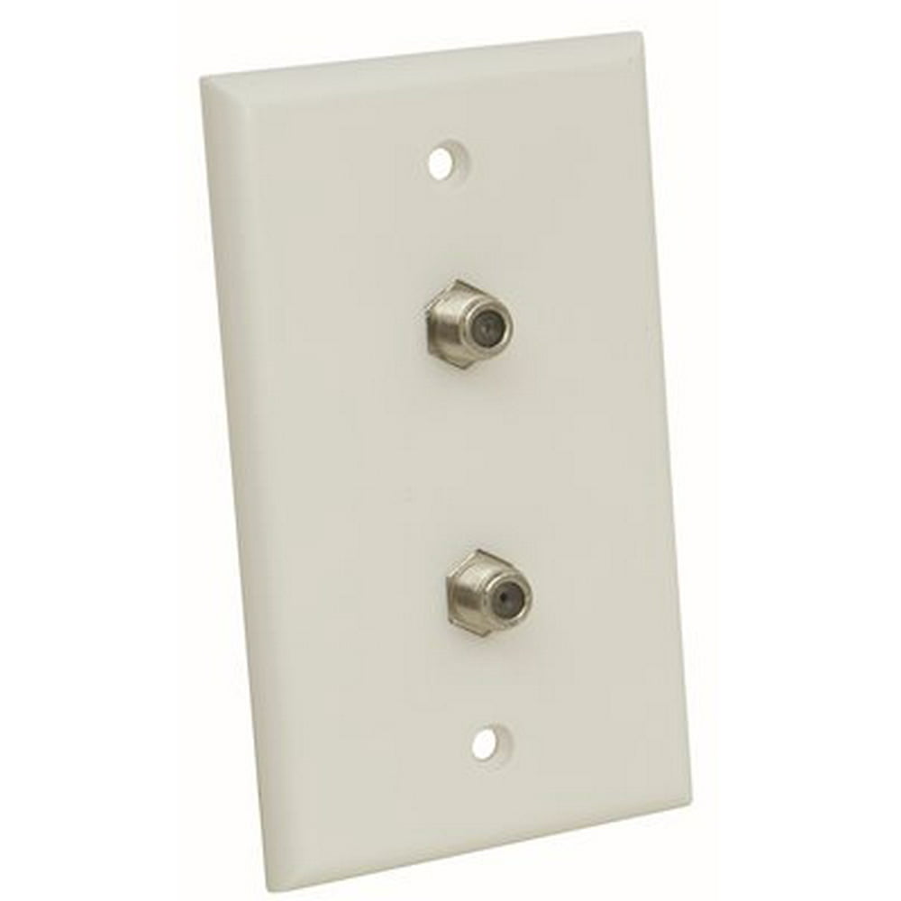 COAXIAL WALL PLATE DOUBLE CABLE JACK WHITE per 31 Each