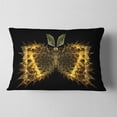 thumbnail image 2 of Designart Golden Fractal Butterfly in Dark - Abstract Throw Pillow - 12x20, 2 of 5