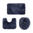thumbnail image 1 of Bathroom Rug Mat Set, 3-Piece Solid Color Soft Absorbent Shower Floor Mat with U-Shaped Contour and Toilet Seat Cover, Machine Washable Non-Slip Bath Rug, 1 of 6