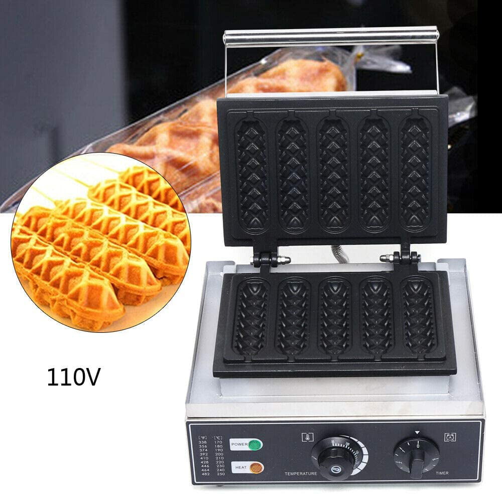 Electric Hotdog Waffle Maker Muffin Sausage Nonstick Coating Molder Cooking Tool 