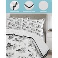 thumbnail image 3 of Quilt King Size Bedding Set, White Flowers Reversible Summer Quilt 3 Pieces, Spring Floral Farmhouse Art Lightweight Bedspreads Coverlets with 2 Pillow Shams for All Seasons, 3 of 5