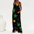 thumbnail image 2 of Feancey Mardi Gras Baggy Overalls for Women Trendy Sequin Print Wide Leg Jumpsuits Carnival Casual Loose Sleeveless Rompers Sparkly Party Jumpsuit Multicolor XL, 2 of 8