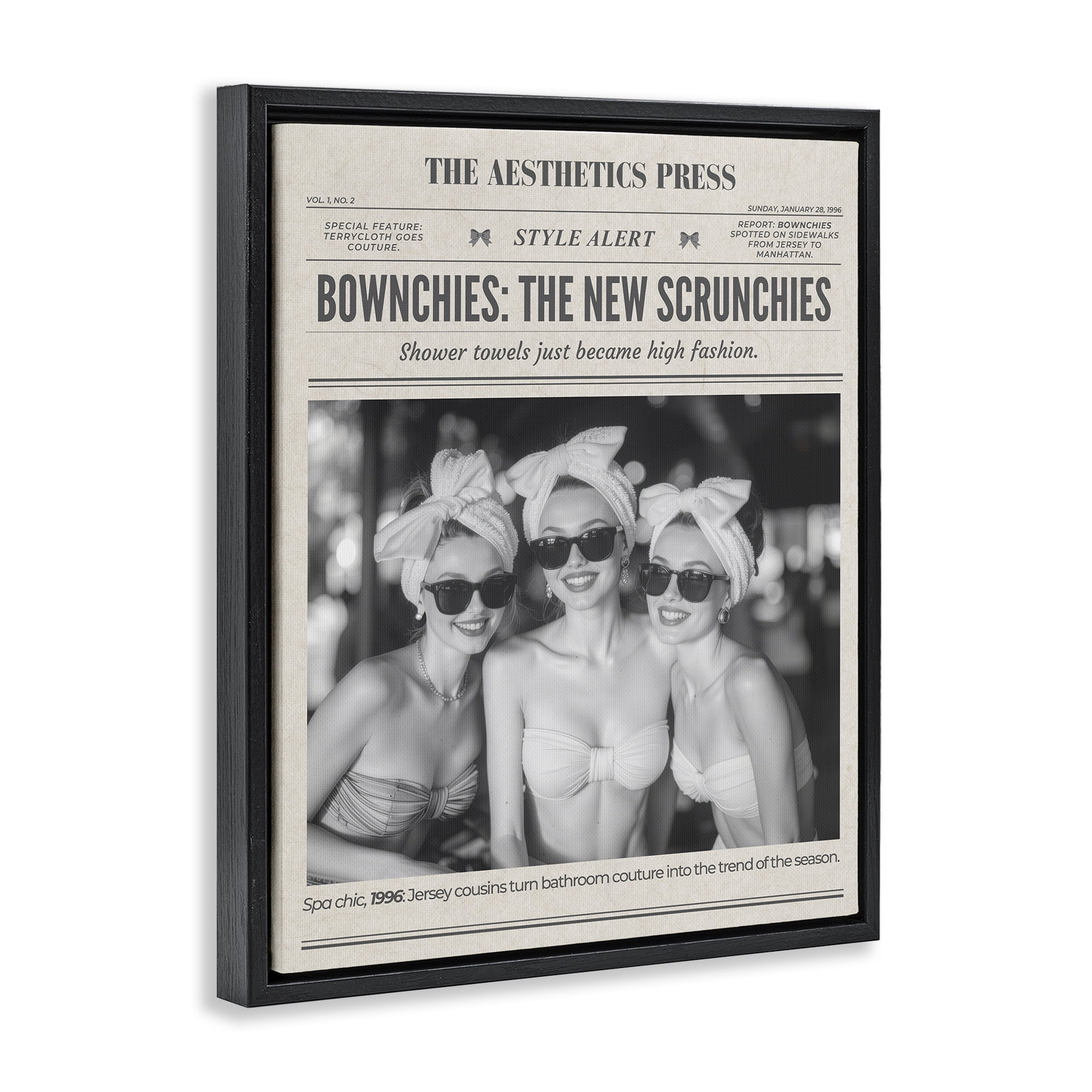 The Aesthetics Press Magazine Black Framed Floater Canvas Wall Art, design by A Barefoot Stylist