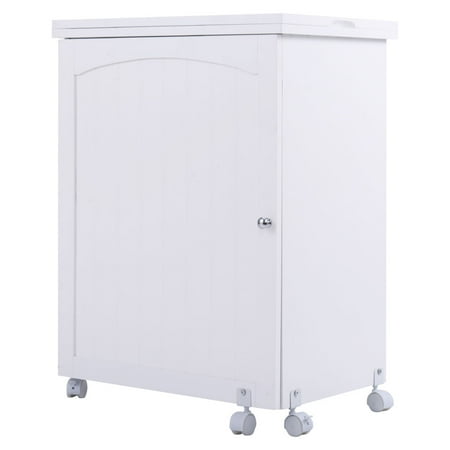 Costway Folding Swing Craft Table Shelves Storage Cabinet Home W Wheels Walmart Canada
