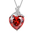thumbnail image 1 of Juwaliy Collar de Libélula Corazón Piedra de Nacimiento de Enero Collar Granate CZ Dije de Plata Esterlina 925 Joyería Roja Regalos para Mujeres Cumpleaños Navidad Día de la Madre, 1 of 10