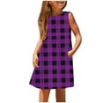 thumbnail image 2 of GaThRRgYP Baby Girl Dresses Summer Toddler Girls Dresses,Kids Little Girls Dress Daily Holiday Vacation Print Sleeveless Casual Cute Sweet Dresses Purple 8 Years, 2 of 5